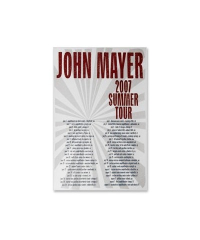 John Mayer 2007 Summer Tour Poster $3.20 Decor