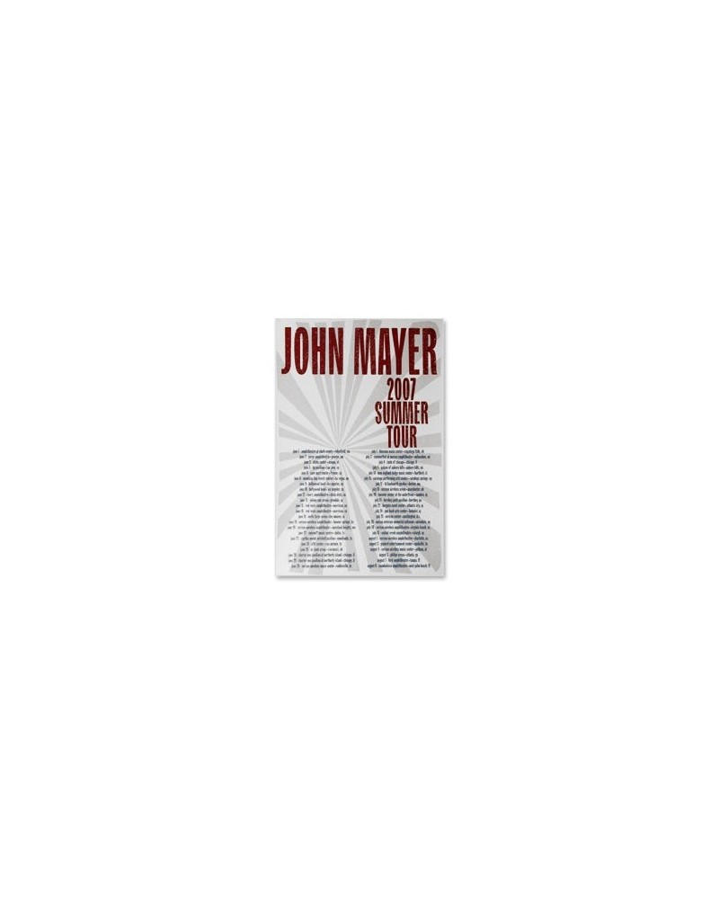 John Mayer 2007 Summer Tour Poster $3.20 Decor