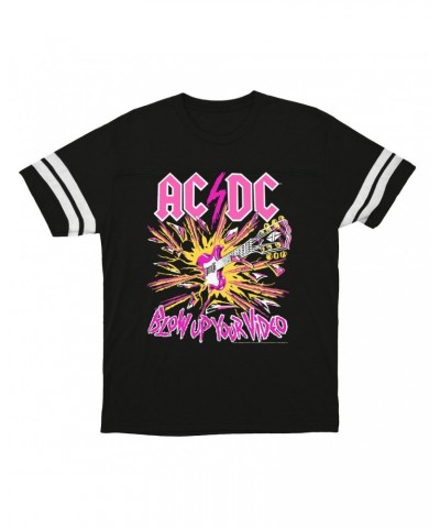 AC/DC T-Shirt | Blow Up Your Video Neon Design Football Shirt $15.49 Shirts