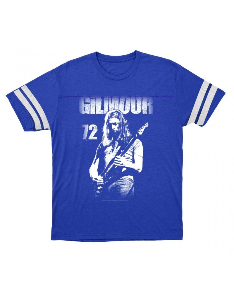 David Gilmour T-Shirt | White Gilmour 72 Distressed Football Shirt $16.48 Shirts