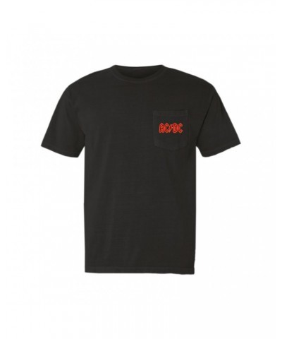 AC/DC T-Shirt | Neon Lights Logo Pocket T-shirt $9.58 Shirts