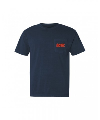 AC/DC T-Shirt | Neon Lights Logo Pocket T-shirt $9.58 Shirts