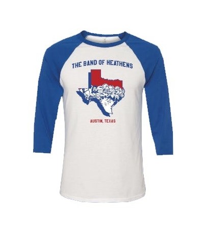 The Band Of Heathens Austin TX Baseball T-shirt - Blue/White $11.40 Shirts