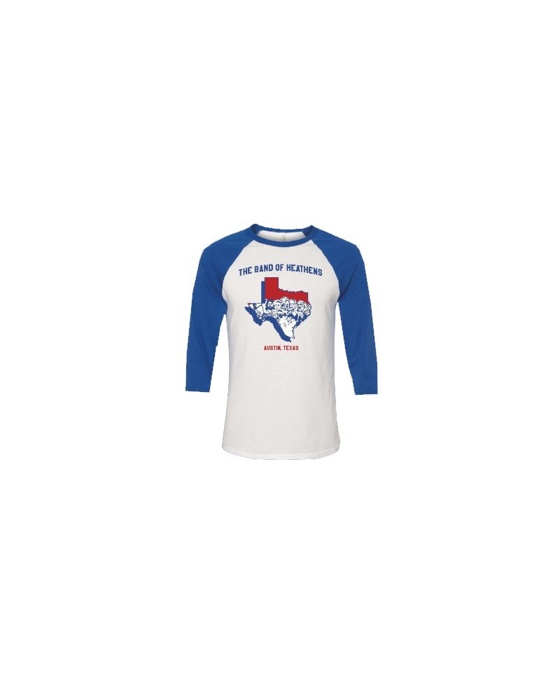 The Band Of Heathens Austin TX Baseball T-shirt - Blue/White $11.40 Shirts