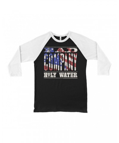 Bad Company 3/4 Sleeve Baseball Tee | Patriotic Holy Water Design Shirt $13.48 Shirts