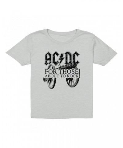 AC/DC Kids T-Shirt | For Those About To Rock Black Cannon Image Distressed Kids T-Shirt $12.23 Kids