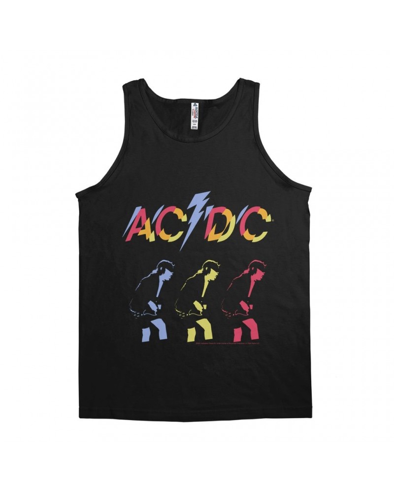 AC/DC Unisex Tank Top | Angus Young Triple Color Concert Image Shirt $9.23 Shirts