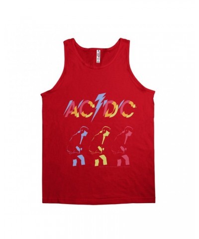 AC/DC Unisex Tank Top | Angus Young Triple Color Concert Image Shirt $9.23 Shirts