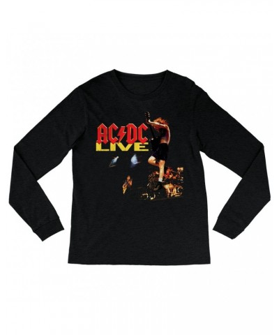 AC/DC Heather Long Sleeve Shirt | Live On Stage Design Distressed Shirt $10.18 Shirts