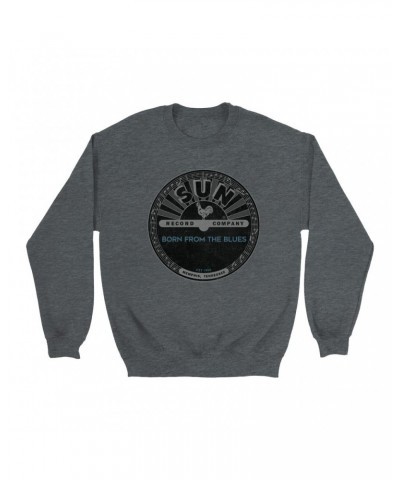 Sun Records Sweatshirt | Born From Blues Black Label Distressed Sweatshirt $16.08 Sweatshirts