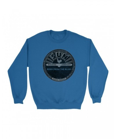 Sun Records Sweatshirt | Born From Blues Black Label Distressed Sweatshirt $16.08 Sweatshirts