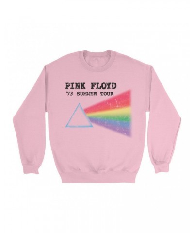 Pink Floyd Bright Colored Sweatshirt | Summer Tour '73 Distressed Sweatshirt $10.83 Sweatshirts