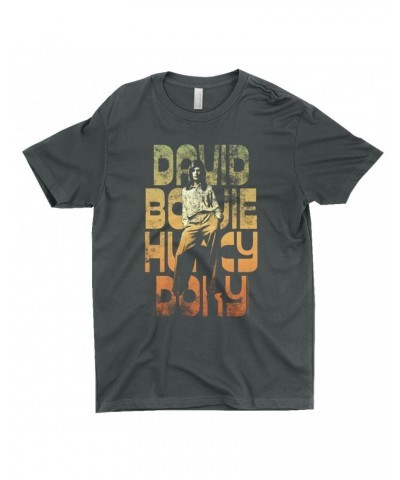 David Bowie T-Shirt | Hunky Dory Orange Ombre Design Distressed Shirt $11.48 Shirts