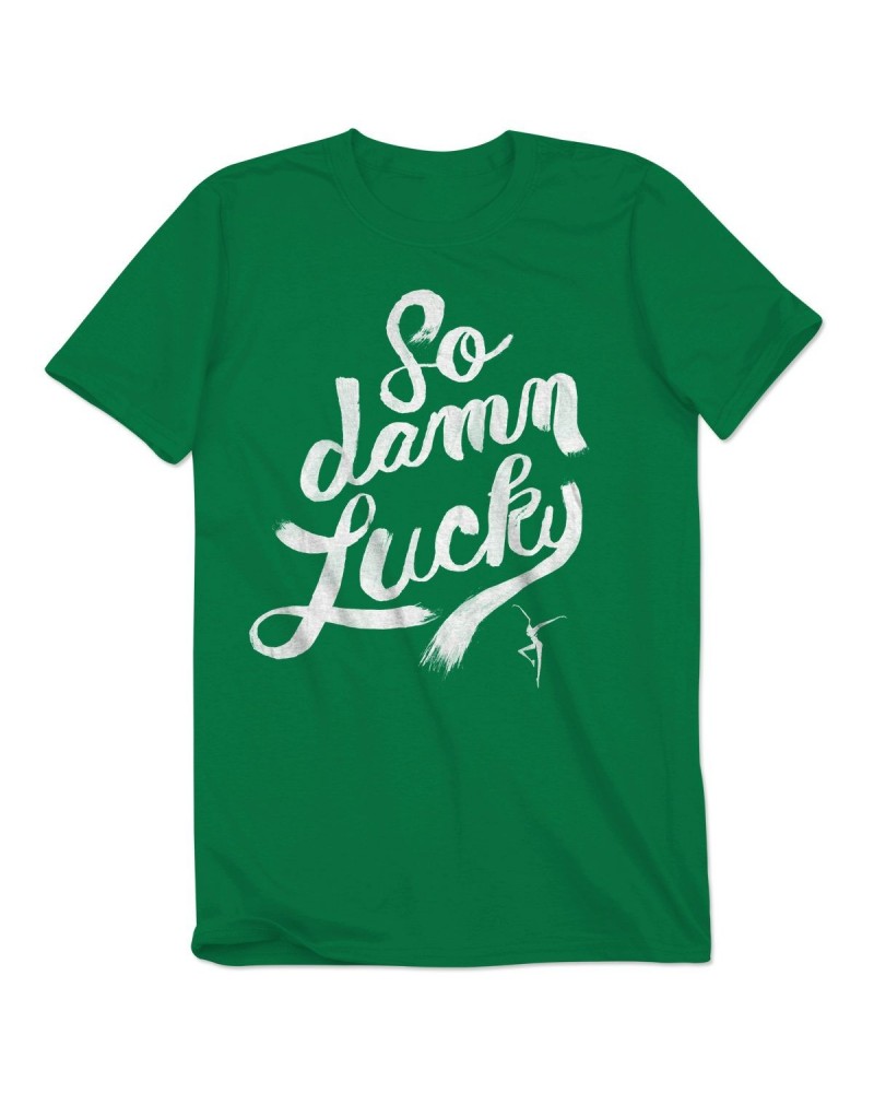 Dave Matthews Band Men's So Damn Lucky Tee on Green $8.25 Shirts