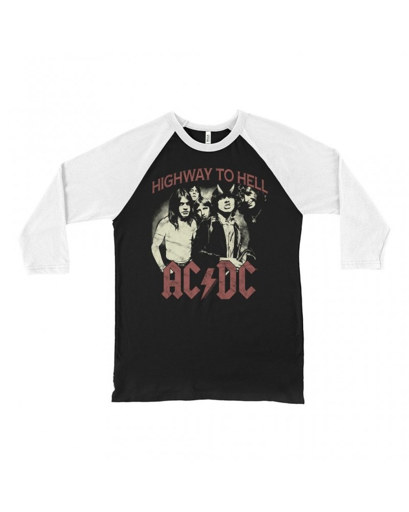 AC/DC 3/4 Sleeve Baseball Tee | Highway To Hell Retro Shirt $9.28 Shirts