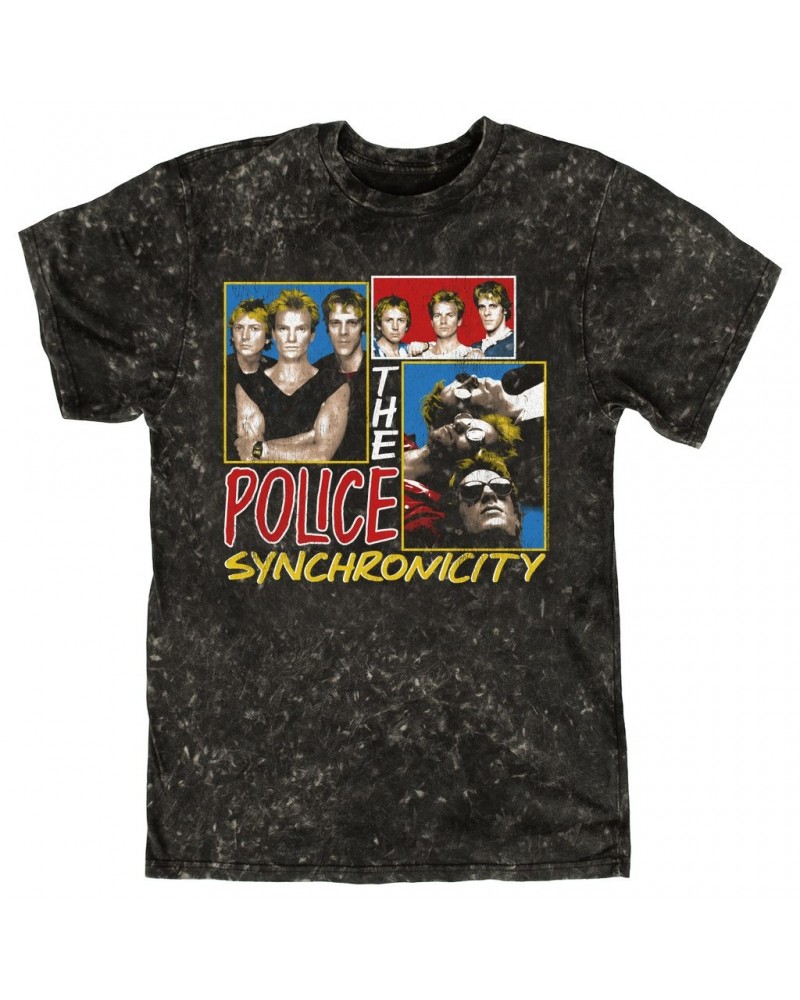 The Police T-shirt | Synchronicity Collage Distressed Mineral Wash Shirt $10.48 Shirts