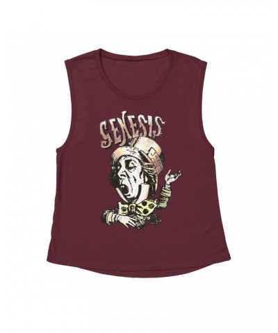 Genesis Ladies' Muscle Tank Top | Metallic Mad Hatter Image Shirt $11.53 Shirts