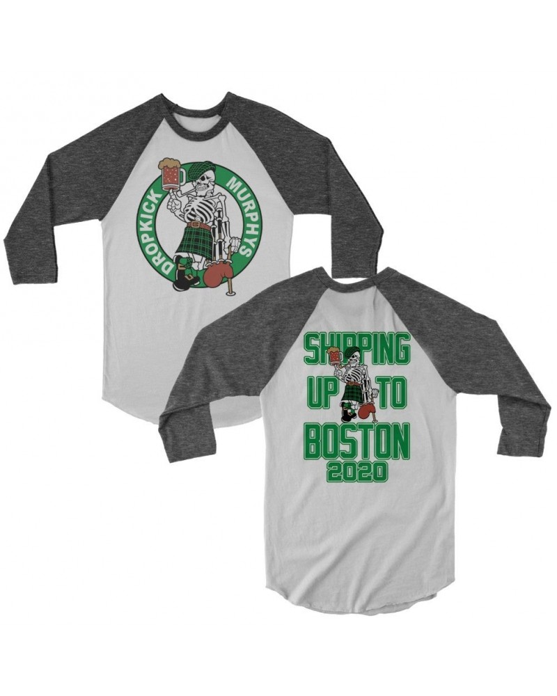 Dropkick Murphys Shipping Up to Boston 2020 Raglan (White/Onyx) $10.18 Shirts