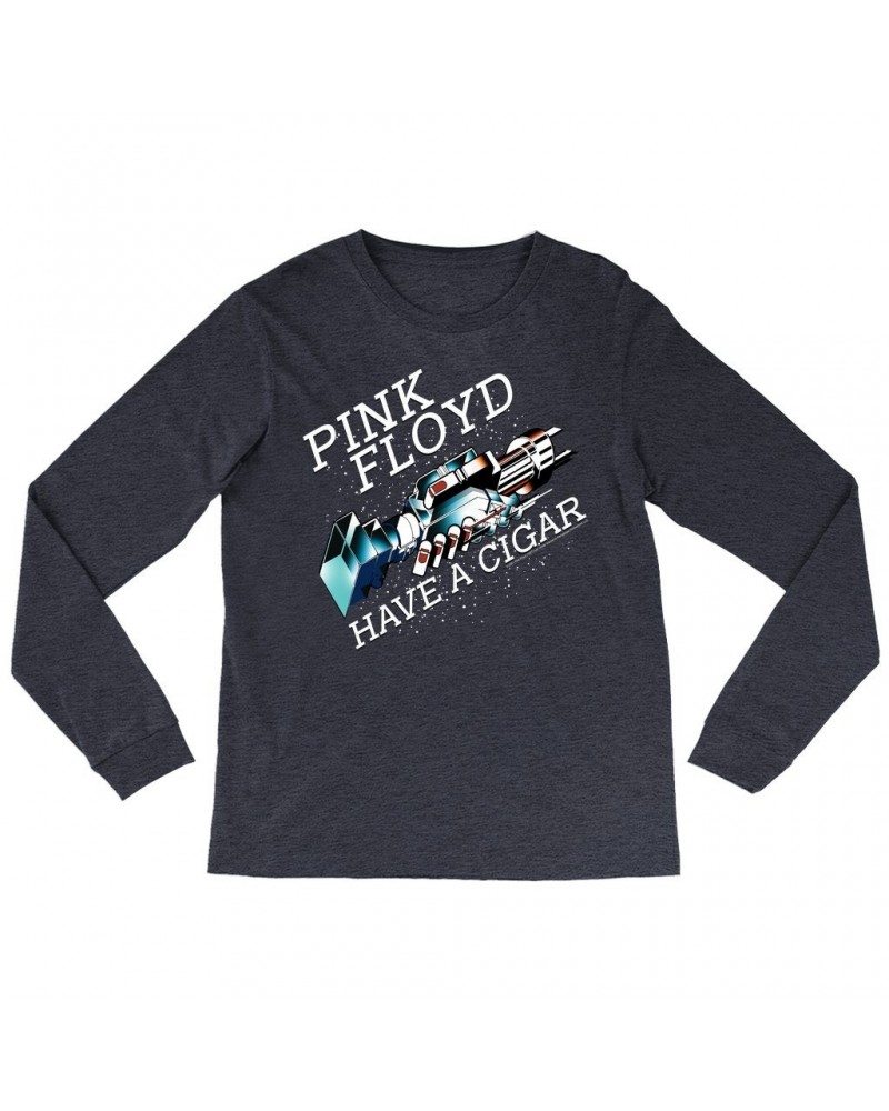 Pink Floyd Heather Long Sleeve Shirt | Have A Cigar Color Album Art Design Shirt $12.28 Shirts