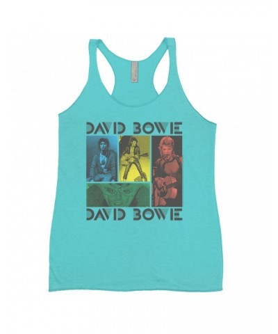 David Bowie Ladies' Tank Top | Bowie Colorful Photo Collage Shirt $11.29 Shirts