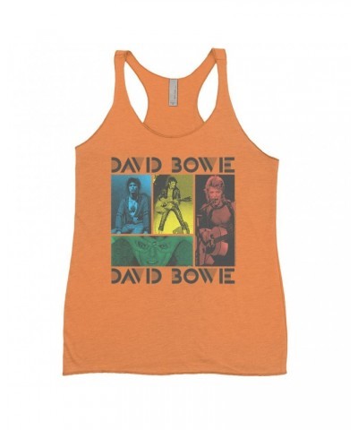 David Bowie Ladies' Tank Top | Bowie Colorful Photo Collage Shirt $11.29 Shirts