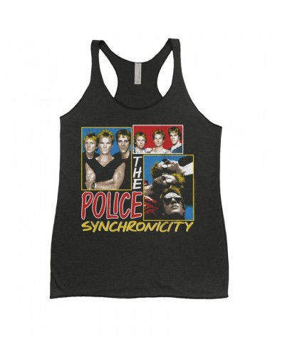 The Police Ladies' Tank Top | Synchronicity Collage Distressed Shirt $11.87 Shirts