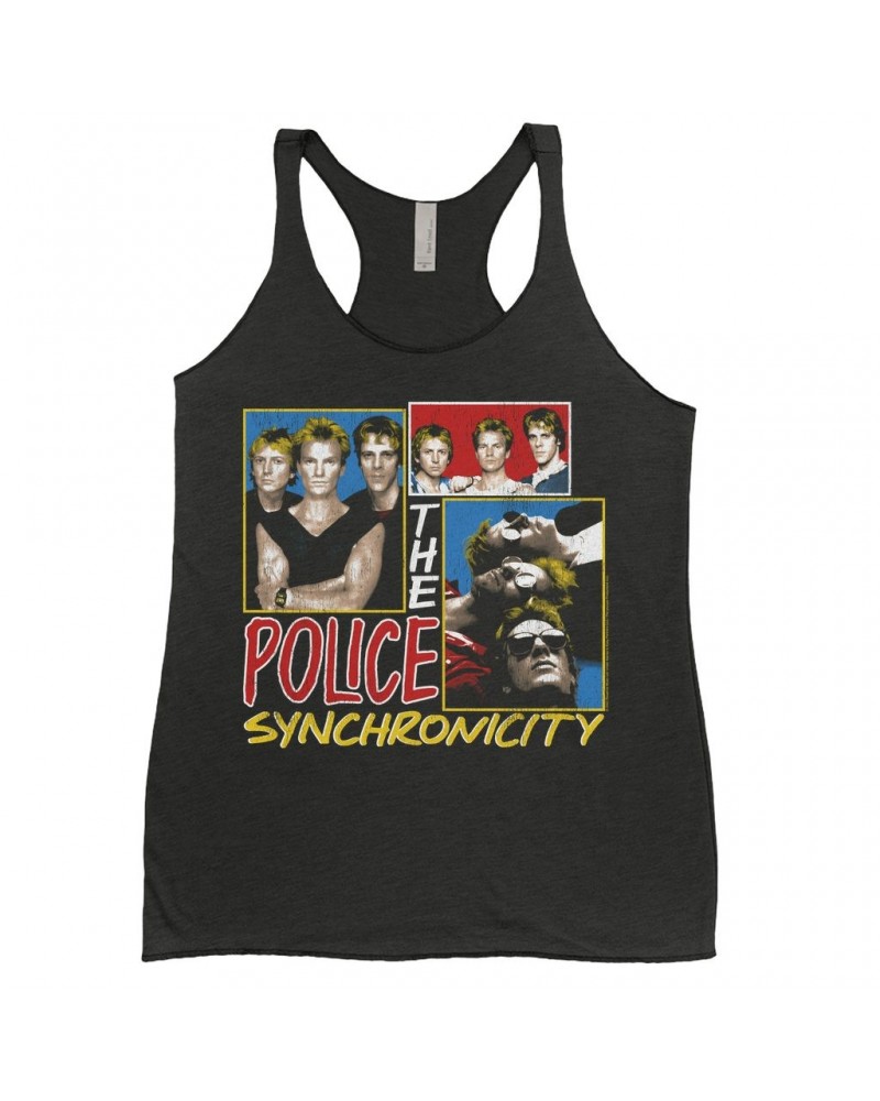 The Police Ladies' Tank Top | Synchronicity Collage Distressed Shirt $11.87 Shirts