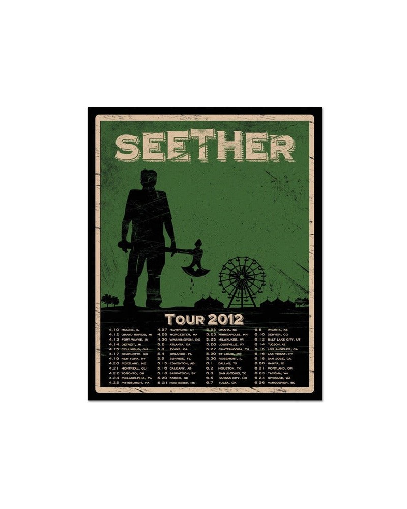 Seether 2012 Tour Poster $10.00 Decor