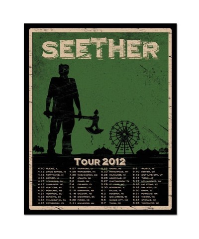 Seether 2012 Tour Poster $10.00 Decor