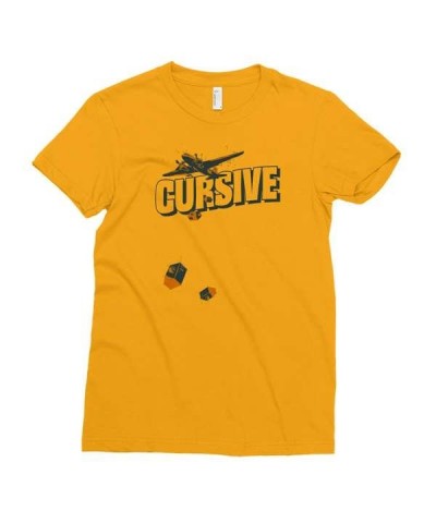 Cursive Women's Bomber Yellow T-Shirt $4.92 Shirts