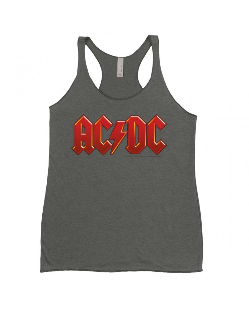 AC/DC Ladies' Tank Top | Classic Red and Yellow Logo Shirt $9.84 Shirts