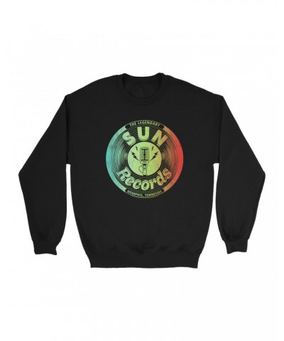 Sun Records Sweatshirt | Ombre Microphone Studio Logo Sweatshirt $10.49 Sweatshirts