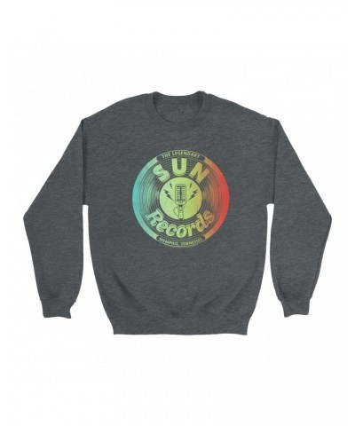 Sun Records Sweatshirt | Ombre Microphone Studio Logo Sweatshirt $10.49 Sweatshirts