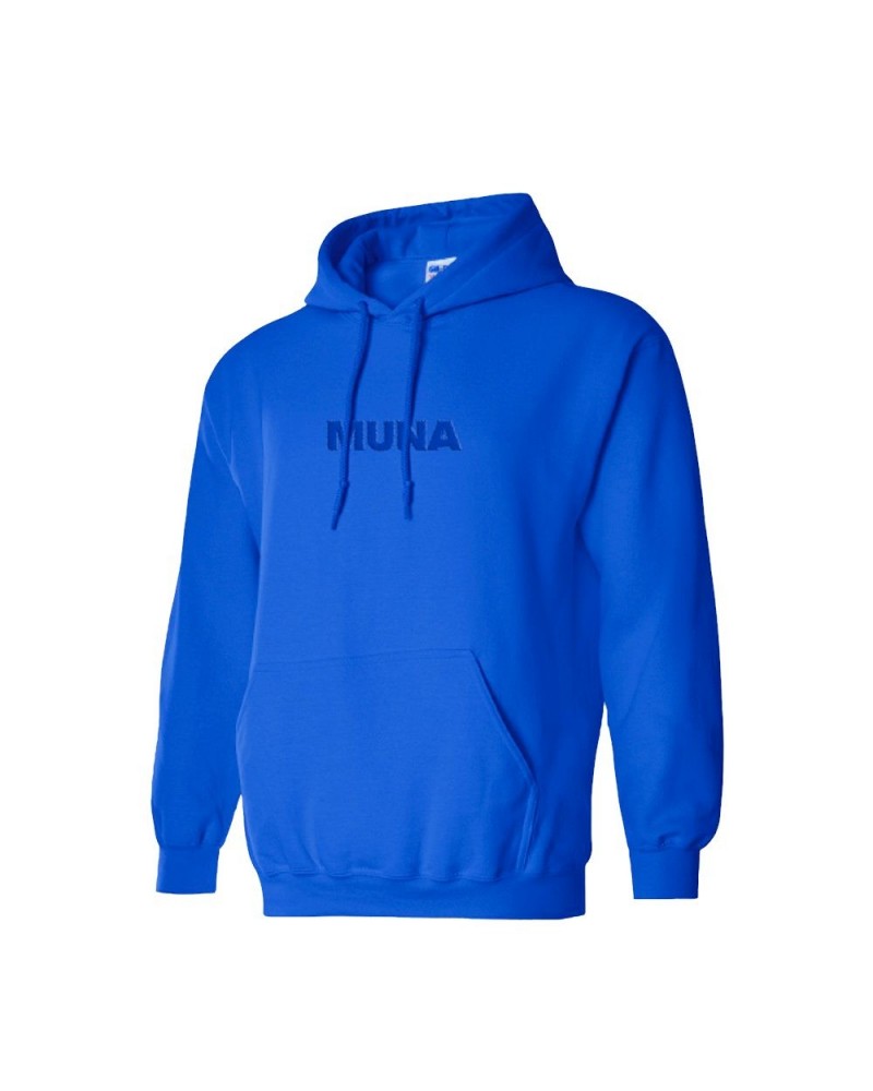 MUNA Logo Embriodered Blue Hoody $12.55 Sweatshirts