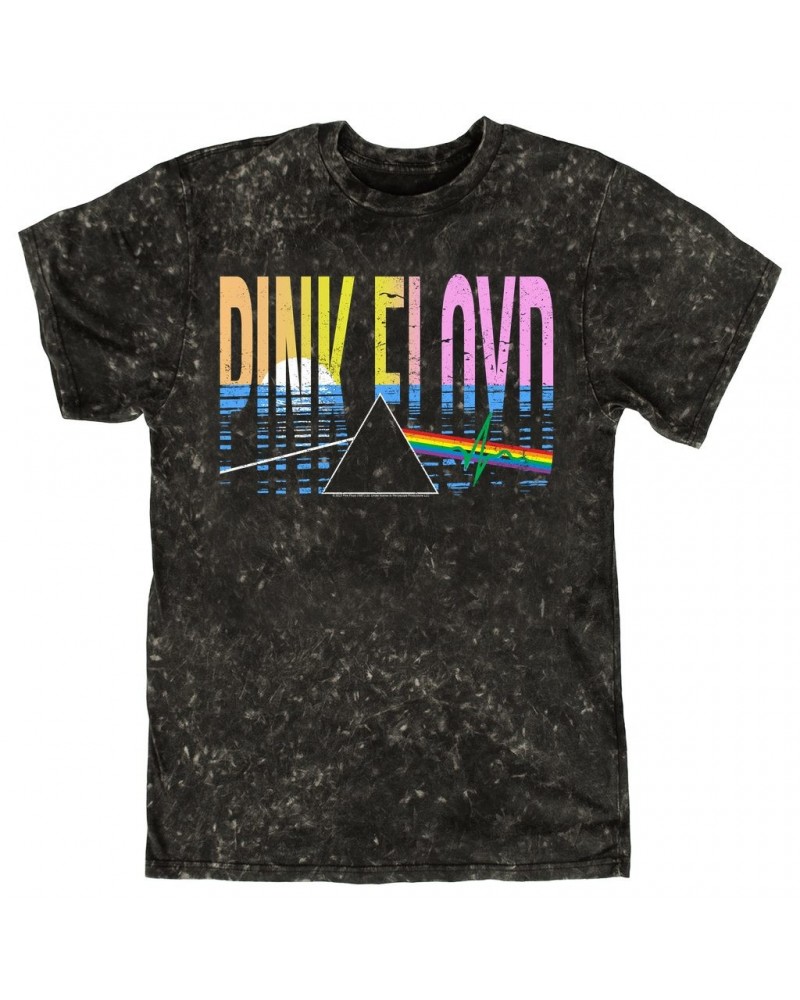 Pink Floyd T-shirt | Dark Side Of The Moon Tropical Sunset Mineral Wash Shirt $8.99 Shirts