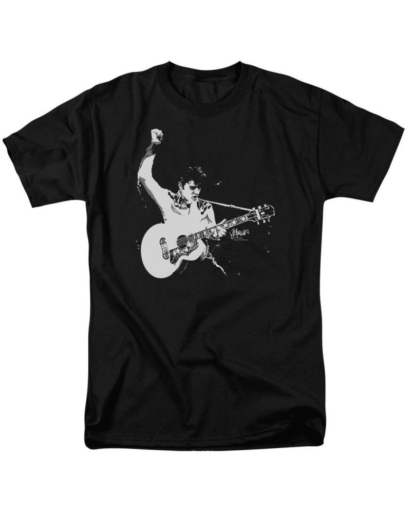 Elvis Presley Shirt | BLACK&WHITE GUITARMAN T Shirt $5.94 Shirts