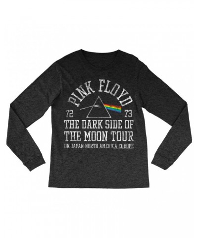 Pink Floyd Long Sleeve Shirt | Dark Side Of The Moon World Tour 72-73 Distressed Shirt $10.18 Shirts