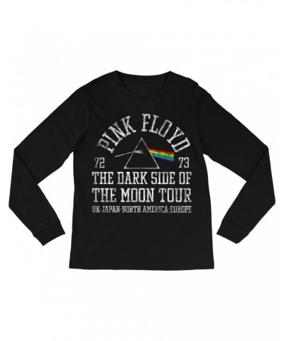 Pink Floyd Long Sleeve Shirt | Dark Side Of The Moon World Tour 72-73 Distressed Shirt $10.18 Shirts