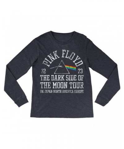 Pink Floyd Long Sleeve Shirt | Dark Side Of The Moon World Tour 72-73 Distressed Shirt $10.18 Shirts