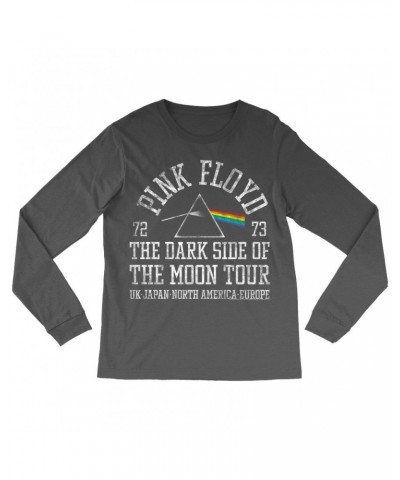 Pink Floyd Long Sleeve Shirt | Dark Side Of The Moon World Tour 72-73 Distressed Shirt $10.18 Shirts