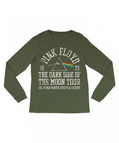 Pink Floyd Long Sleeve Shirt | Dark Side Of The Moon World Tour 72-73 Distressed Shirt $10.18 Shirts