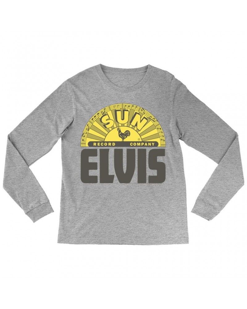 Elvis Presley Sun Records Long Sleeve Shirt | Bold Record Label Logo Sun Records Shirt $11.38 Shirts