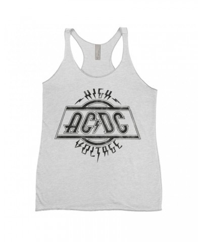 AC/DC Ladies' Tank Top | High Voltage Logo Distressed Shirt $11.58 Shirts