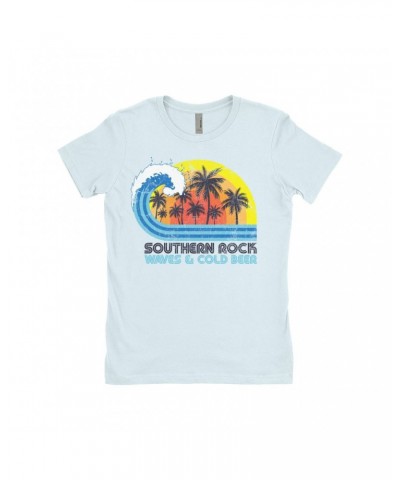 Music Life - Southern Rock Music Life Ladies' Boyfriend T-Shirt | Southern Rock Waves & Beer Music Life Shirt $9.23 Shirts