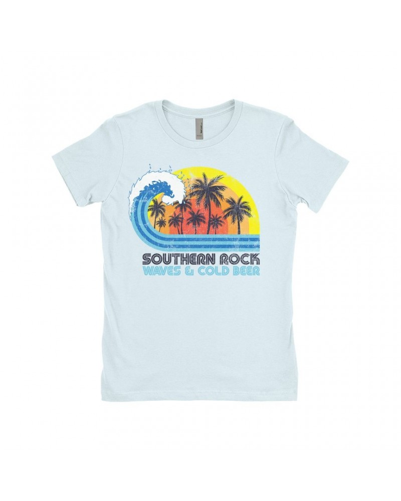 Music Life - Southern Rock Music Life Ladies' Boyfriend T-Shirt | Southern Rock Waves & Beer Music Life Shirt $9.23 Shirts