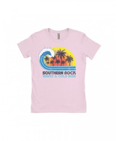 Music Life - Southern Rock Music Life Ladies' Boyfriend T-Shirt | Southern Rock Waves & Beer Music Life Shirt $9.23 Shirts